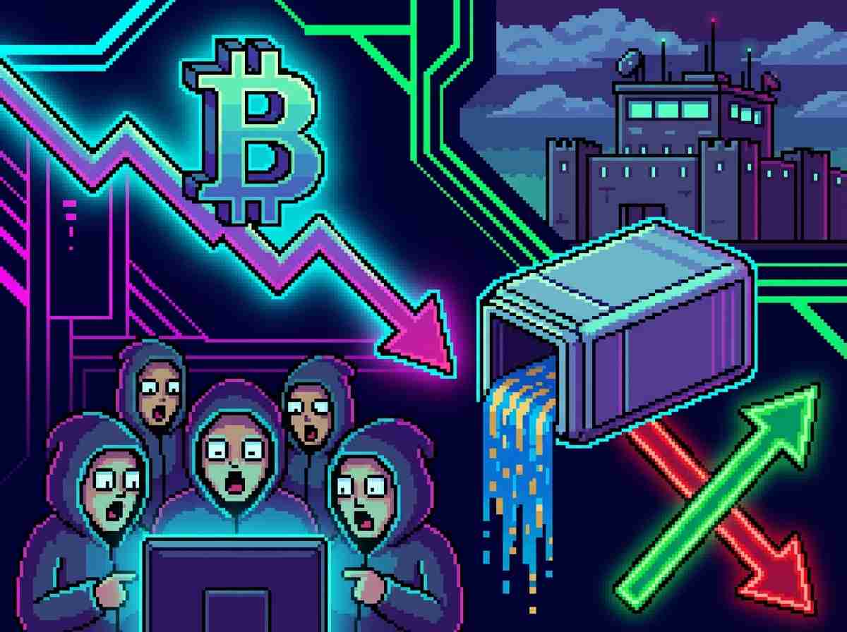 Bitcoin price chart showing slide to $64,700 amid whale selling and ETF flow pressure